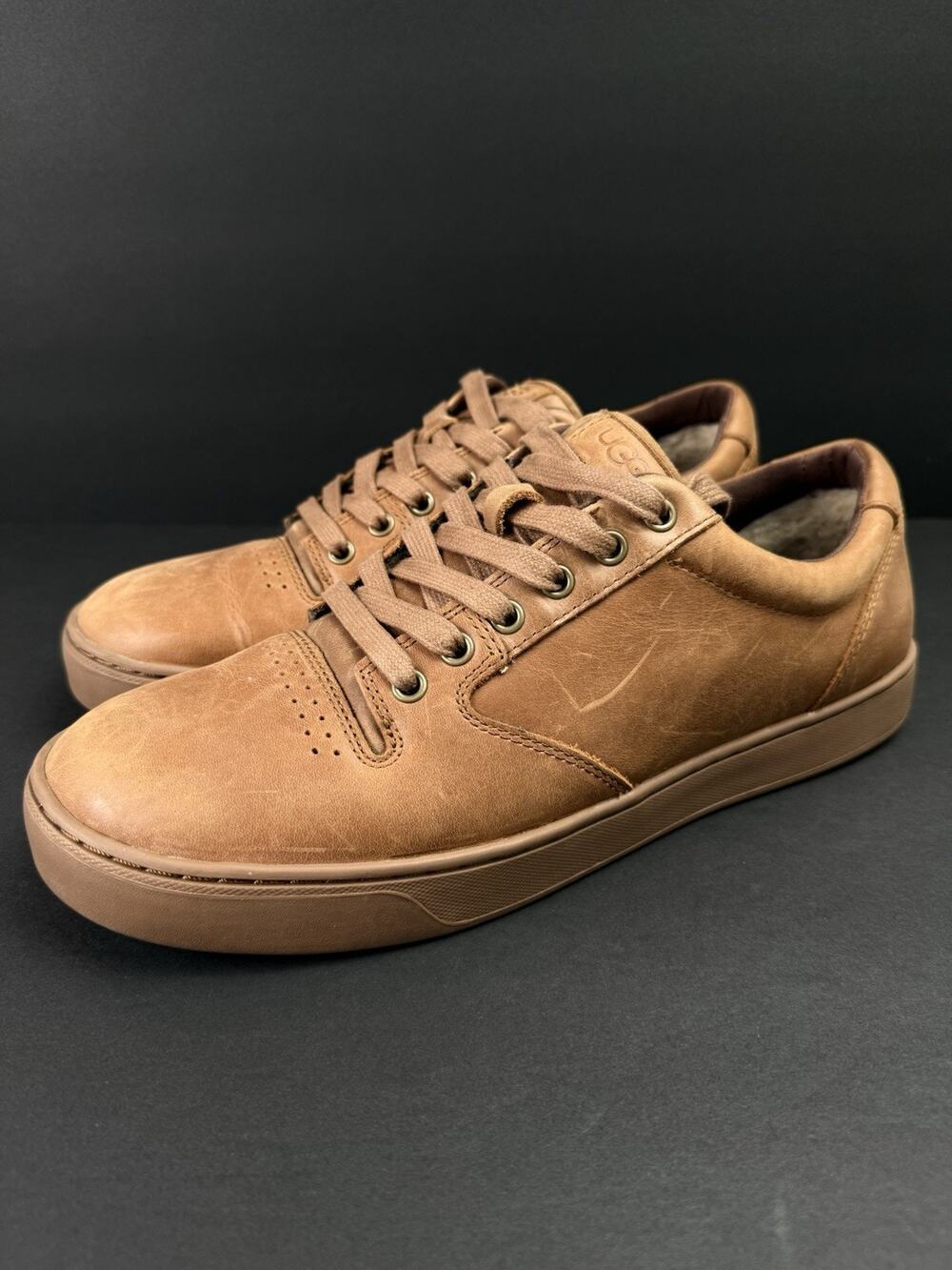 UGG Australia Kolman Men’s 11 Brown Leather Lace Up Comfort Walking Shoes